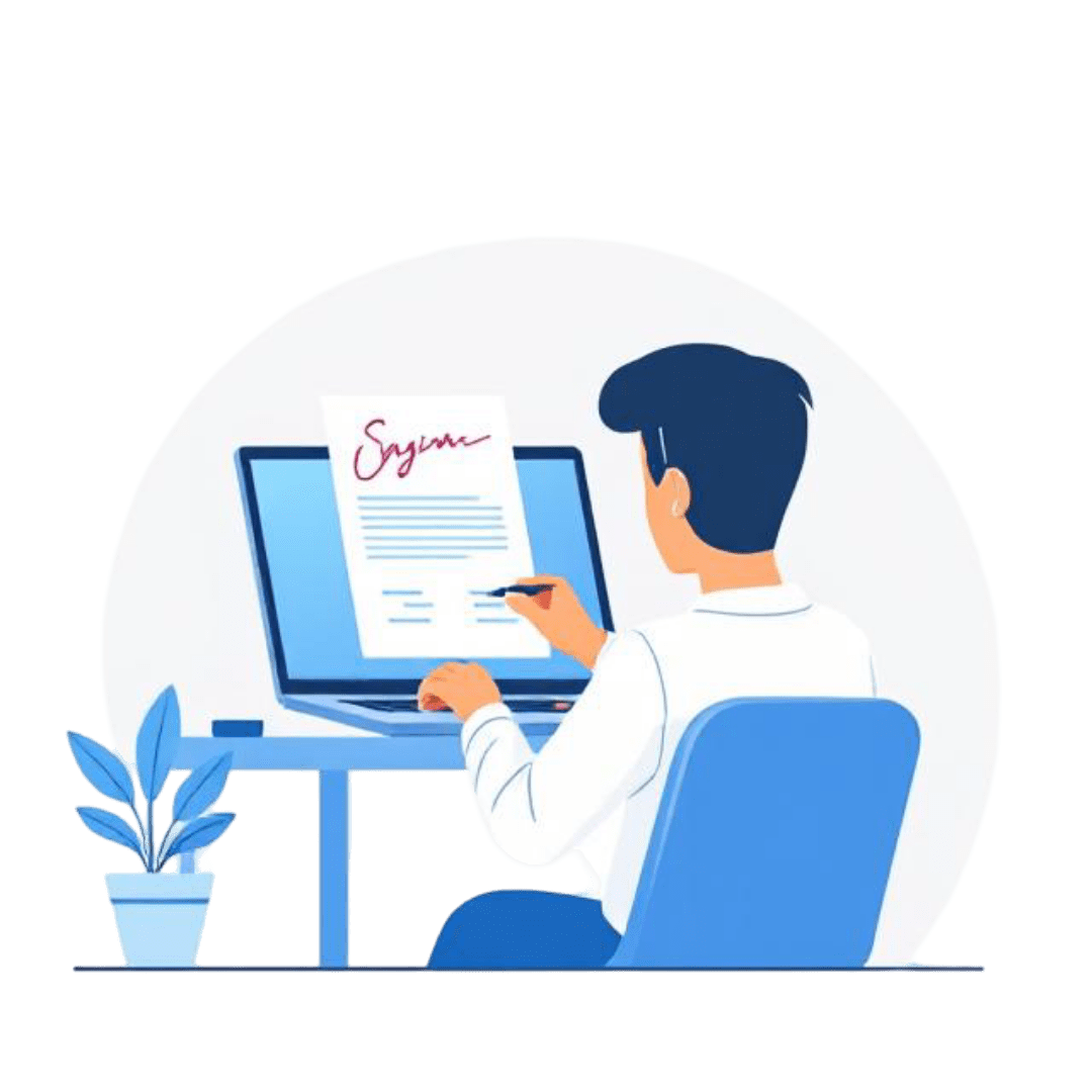 AI-powered digital signature generator background with modern design waves